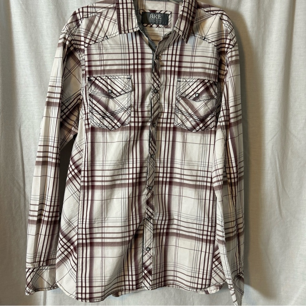 BKE authentic fit, extra large, pearl snap shirt